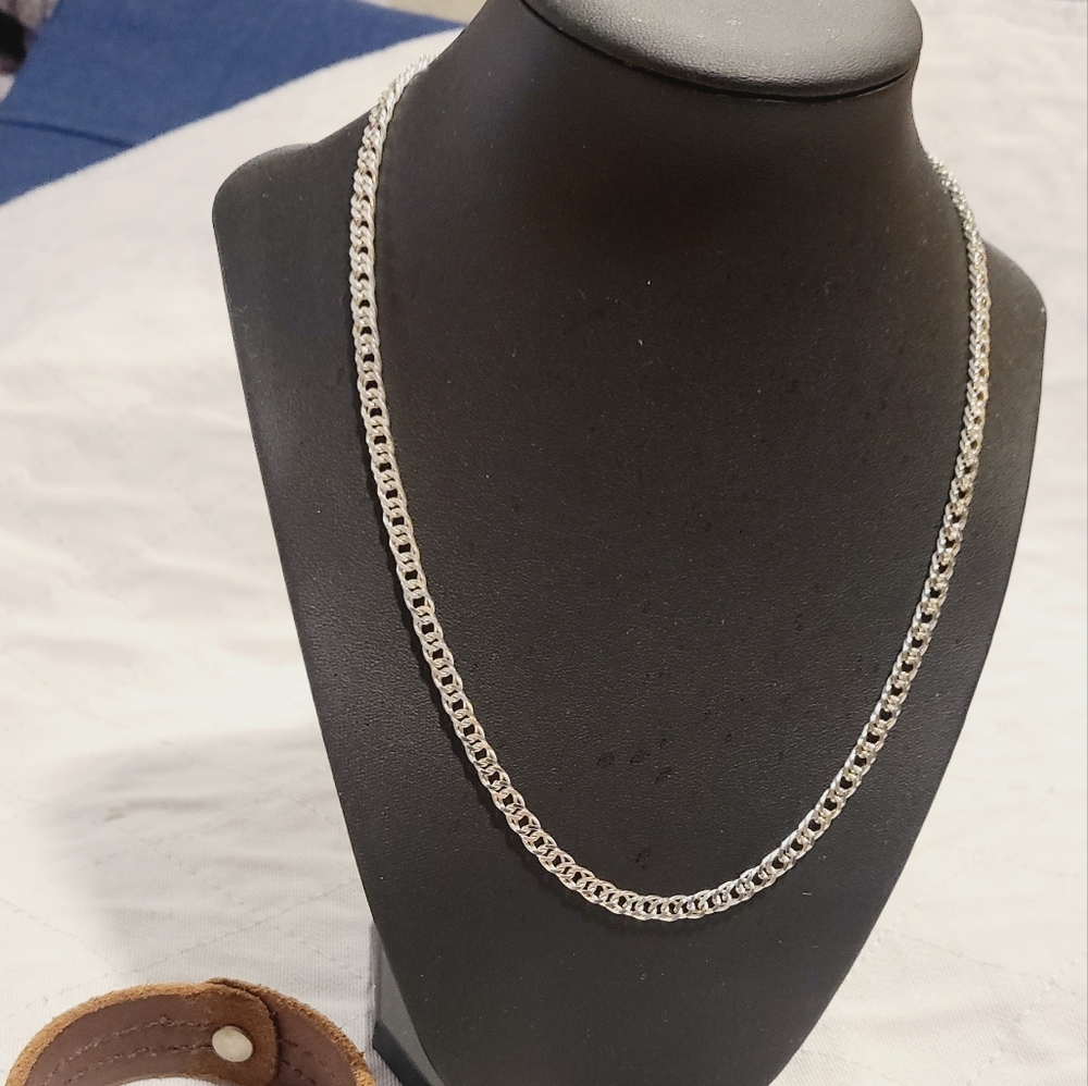 Solid Sterling Silver Chain Necklace - image 4